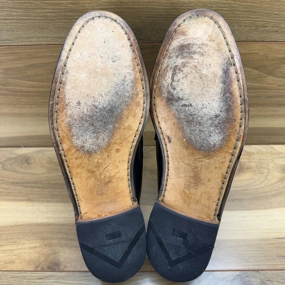 Allen Edmonds Maxfield Tassel Moc Toe Loafers 10 D Black Preppy Ivy Business‎